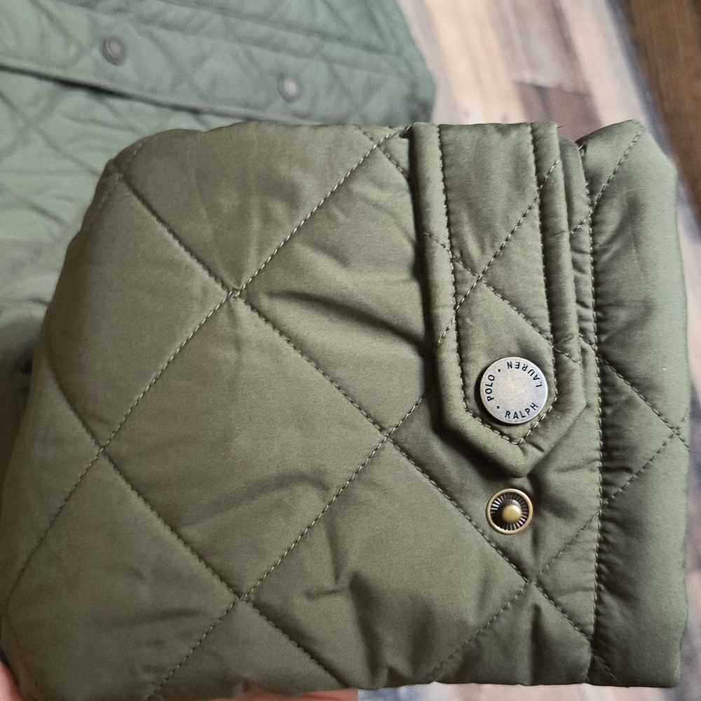 NWT Polo By Ralph Lauren Olive Green Quilted Barn Jacket Kids Sz Med - Picture 6 of 13